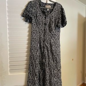 Vintage 90s Floral Midi Dress